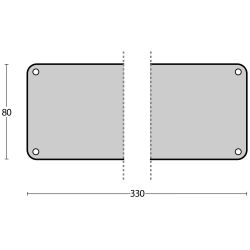 Deurplaat 80 x 330 mm rvs