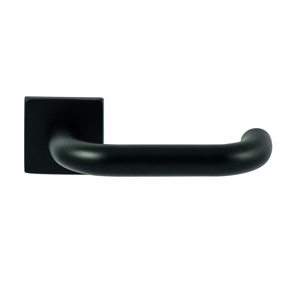 Deurkruk Stockholm Zwart op vierkant rozet 4mm dun