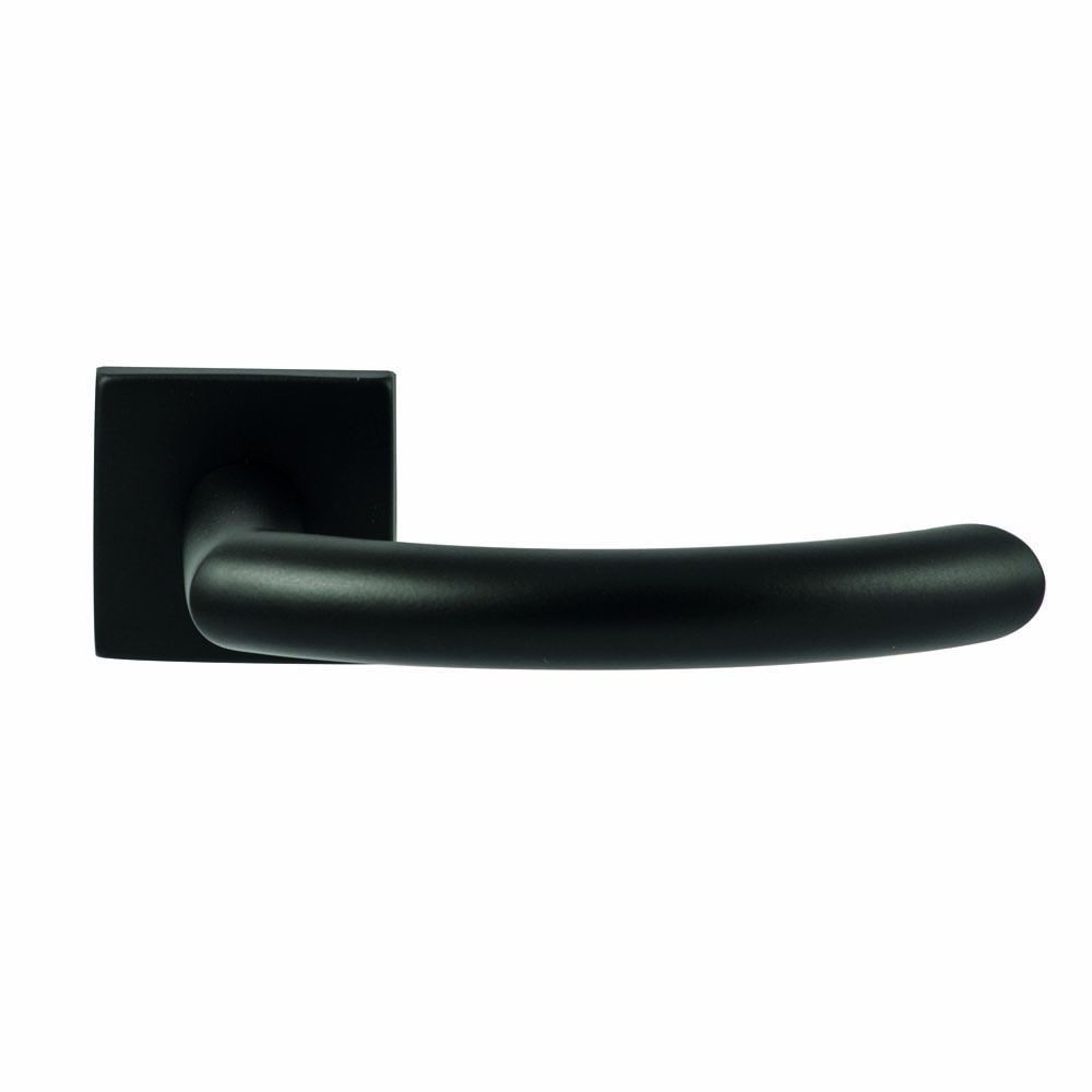 Deurkruk Helsinki Zwart op vierkant rozet 4mm dun
