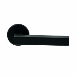 Deurkruk Geneve Zwart op rond rozet 4mm dun
