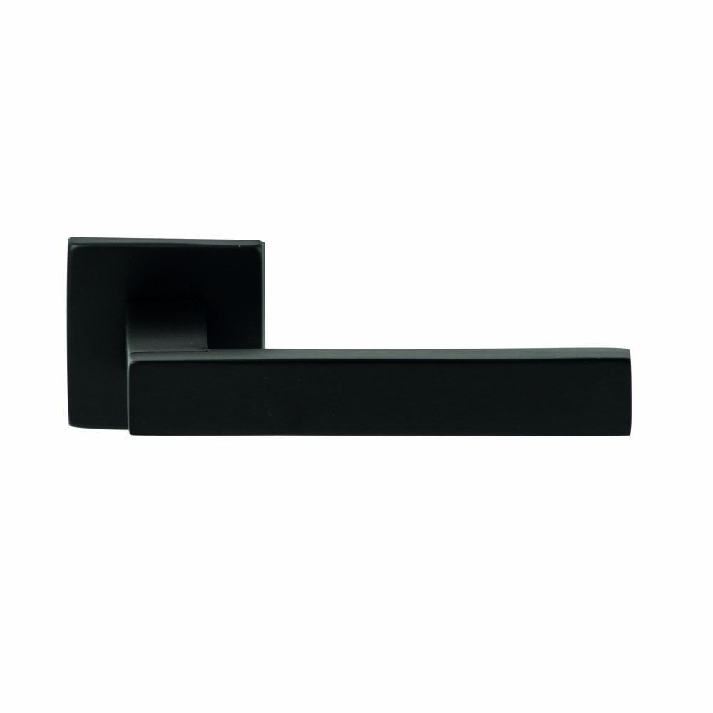 Deurkruk Phoenix Zwart op vierkant rozet 4mm dun