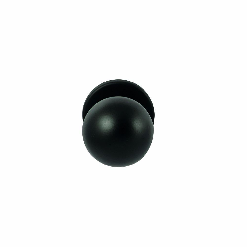 Knopkruk Sfera Zwart op rond rozet 4mm dun