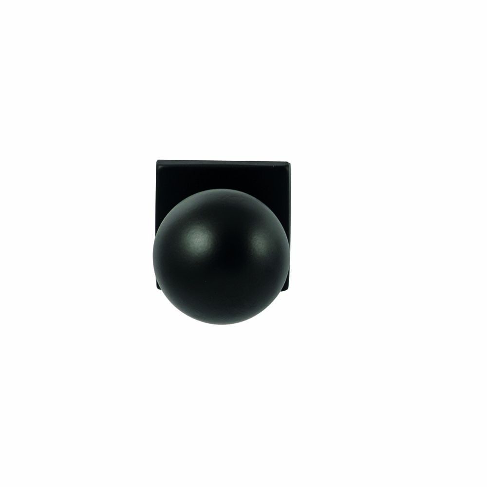 Knopkruk Sfera Zwart op vierkant rozet 4mm dun