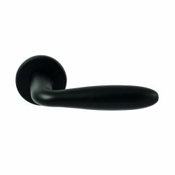 Deurkruk Istanbul Zwart op rond rozet 4mm dun