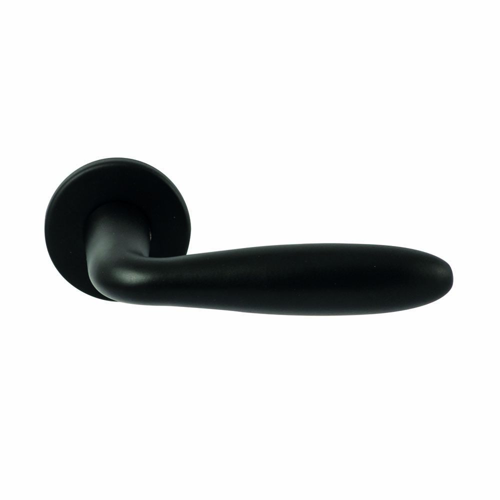 Deurkruk Istanbul Zwart op rond rozet 4mm dun