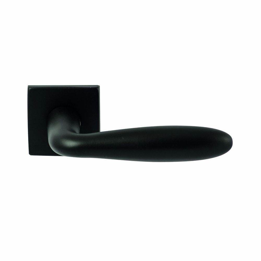 Deurkruk Istanbul Zwart op vierkant rozet 4mm dun