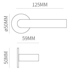 Deurkruk Athene Zwart op rond rozet 4mm dun