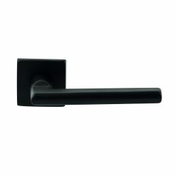 Deurkruk Athene Zwart op vierkant rozet 4mm dun
