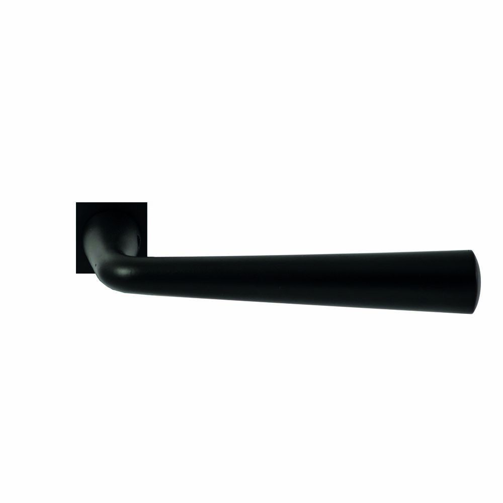 Deurkruk Mikonos op vierkant rozet 4mm dun - zwart