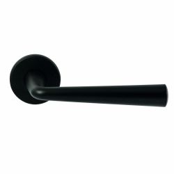 Deurkruk Mikanos Zwart op rond rozet 4mm dun