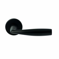 Deurkruk Naxos Zwart op rond rozet 4mm dun
