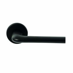 Deurkruk Samos Zwart op rond rozet 4mm dun