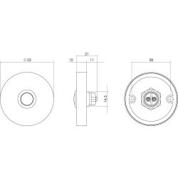 Intersteel Deurbel rond verdekt ø53x10mm RVS/mat zwart