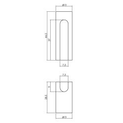 Intersteel Sierhuls recht 37/9mm tbv paumelle scharnieren RVS