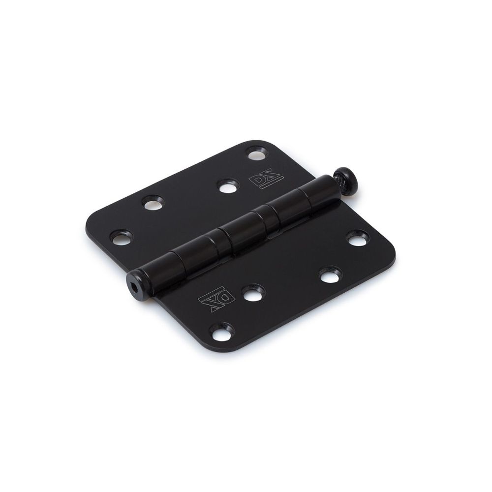 Kogellagerscharnier 89x89mm afgerond RVS/zwart