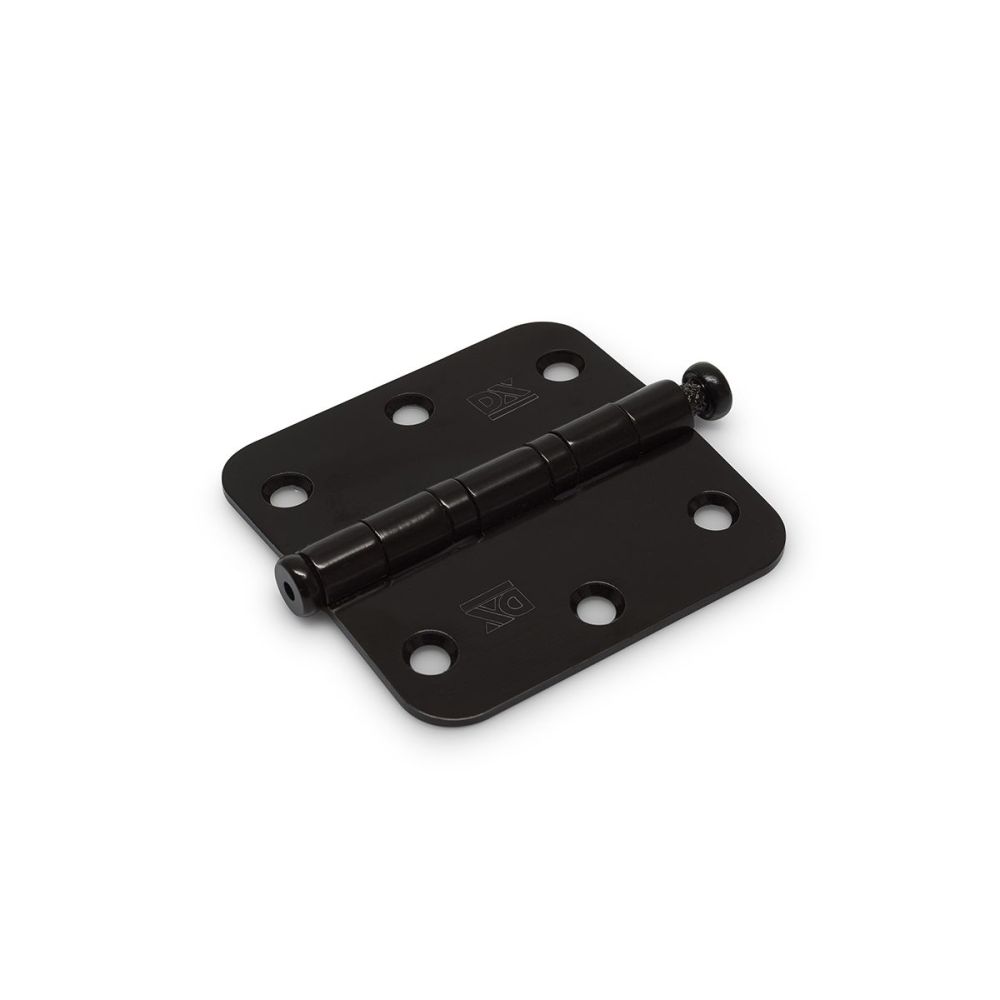 Kogellagerscharnier 76x76mm afgerond RVS/zwart