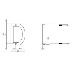 Huisletter D 100mm RVS
