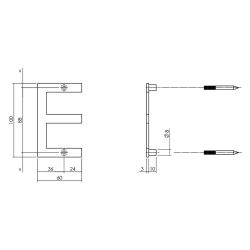 Huisletter E 100mm RVS