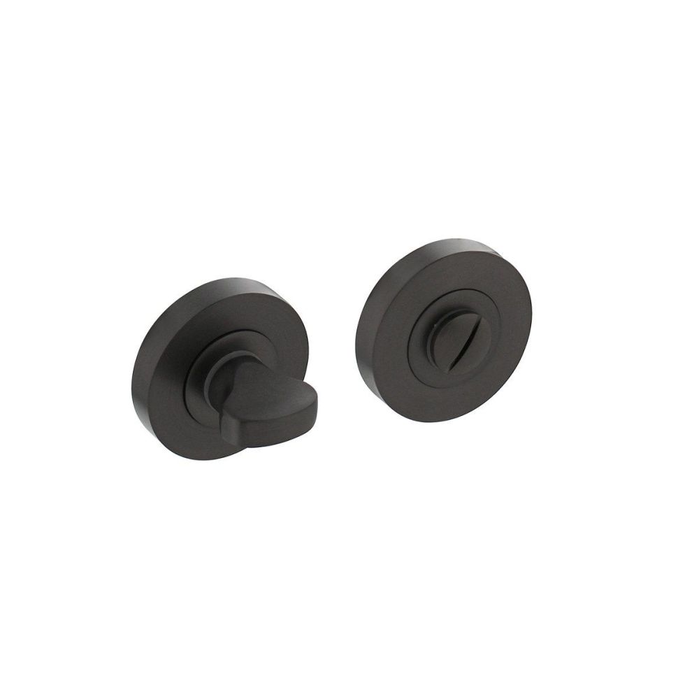 Rozet met toilet-/badkamersluiting verdekt 52x10mm met 7mm nokken antraciet
