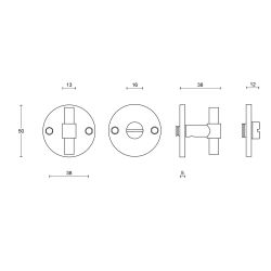 Formani One PBWC50 toiletgarnituur incl. 8mm stift - mat zwart