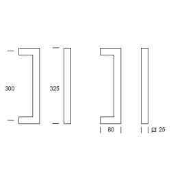 Handgreep Denver vierkant 325x25mm - mat zwart