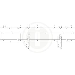 DIY schuifdeur Cubo incl. transparant glas 2150mm + zwart ophangsysteem Basic
