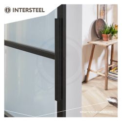 DIY schuifdeur Cubo incl. transparant glas 2150mm + zwart ophangsysteem Basic