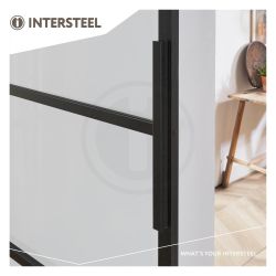DIY schuifdeur Cubo incl. mat glas 2150mm + zwart ophangsysteem Basic