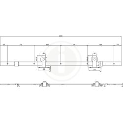 DIY schuifdeur Cubo incl. mat glas 2350mm + zwart ophangsysteem Basic Top