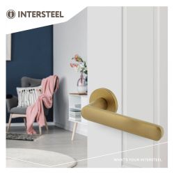 Intersteel Deurkruk Sora op rozet ø51x5mm - messing mat titaan PVD