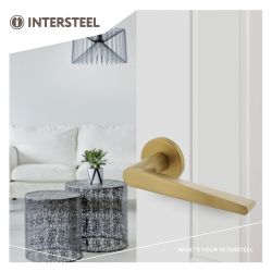 Intersteel Deurkruk Tiga op rozet ø51x5mm - messing mat titaan PVD