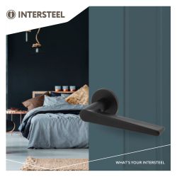 Intersteel Deurkruk Tiga op rozet ø51x5mm - mat zwart