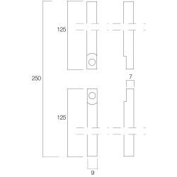 Stangenset tbv kruk-espagnolet lang 125cm nikkel