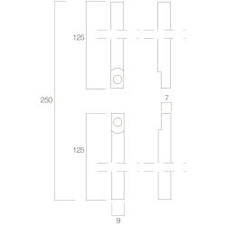 Stangenset tbv kruk-espagnolet lang 125cm messing gelakt