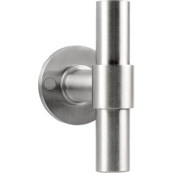 Piet Boon ONE PBT100V massieve voordeurknop vast op rozet - mat RVS