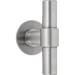 Piet Boon ONE PBT100G set massieve glasdeurknoppen vast op rozet - mat RVS