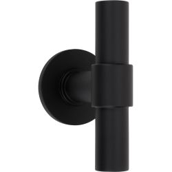 Piet Boon ONE PBT100G set massieve glasdeurknoppen vast op rozet - Mat zwart