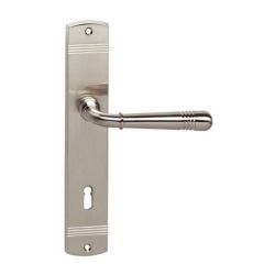 Deurkruk Emily op langschild sleutelgat 72mm nikkel mat