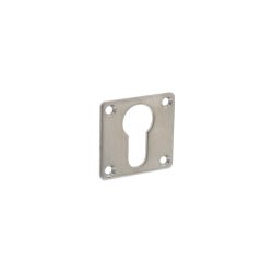 Rozet vierkant met profielcilindergat 42x42x2mm RVS