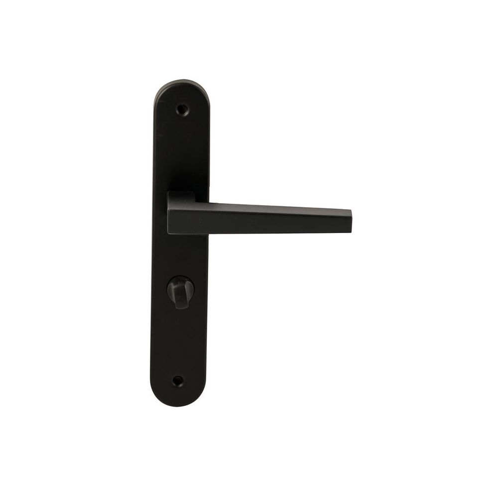Deurkruk Seoul Zwart op ovaal langschild WC63mm met 8mm stift