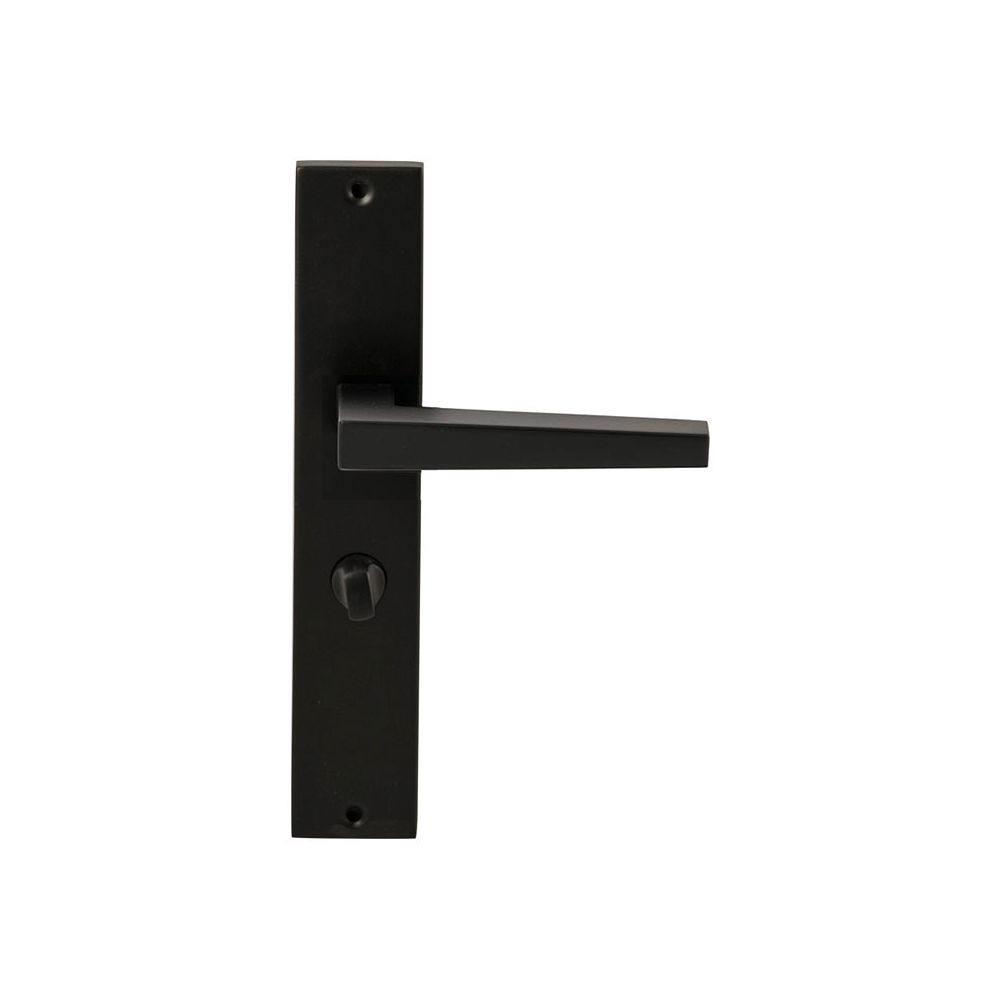 Deurkruk Seoul Zwart op rechthoekig langschild WC63mm met 8mm stift