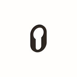 Cilinderrozet minimal 2mm rond - zwart