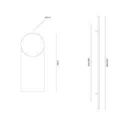 Handgreep T-model rond 30x1600x1900 mm RVS