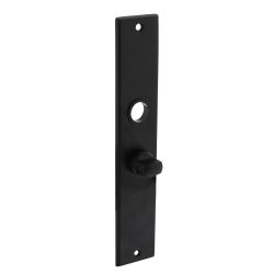 Langschild renovatie rechthoekig met toilet-/badkamersluiting 55/8mm mat zwart
