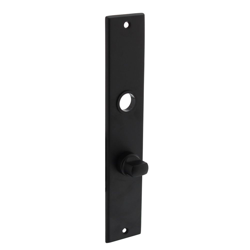 Langschild renovatie rechthoekig met toilet-/badkamersluiting 63/8mm mat zwart