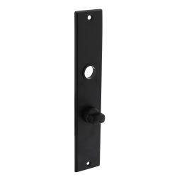 Langschild renovatie rechthoekig met toilet-/badkamersluiting 72/8mm mat zwart