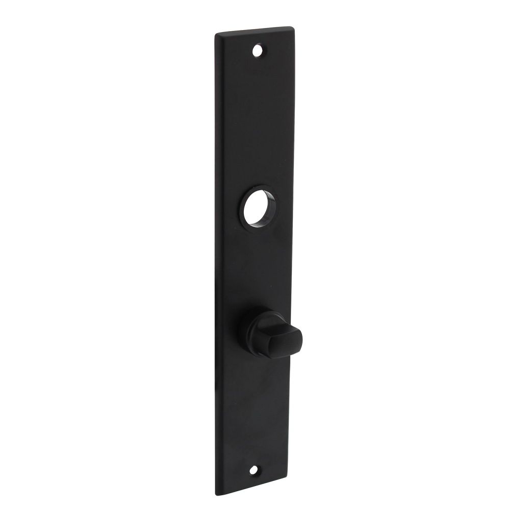 Langschild renovatie rechthoekig met toilet-/badkamersluiting 72/8mm mat zwart
