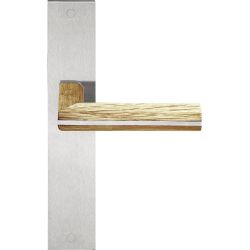 Deurkruk Piet Boon TWO PBL22P236SFC op schild blind - mat RVS/eikenhout
