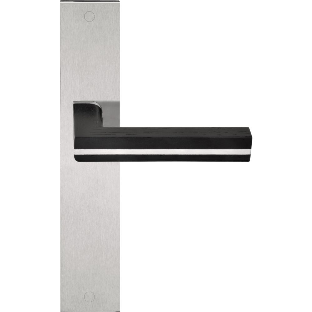 Deurkruk Piet Boon TWO PBL22P236SFC op schild blind - mat RVS/eikenhout zwart
