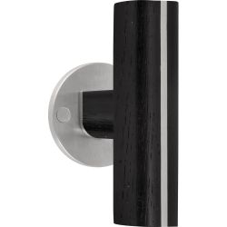 Deurkruk Piet Boon TWO PBT22/50 dubbel geveerd op rozet - mat RVS/eikenhout zwart 